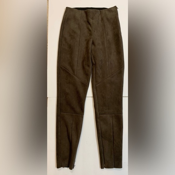 Zara Basics Brown Suede Pant Size Small - Picture 1 of 10